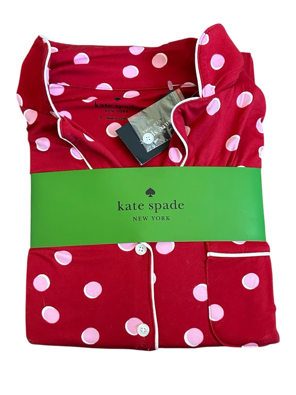 Kate Spade Red and Pink Polka Dot Pajama Set